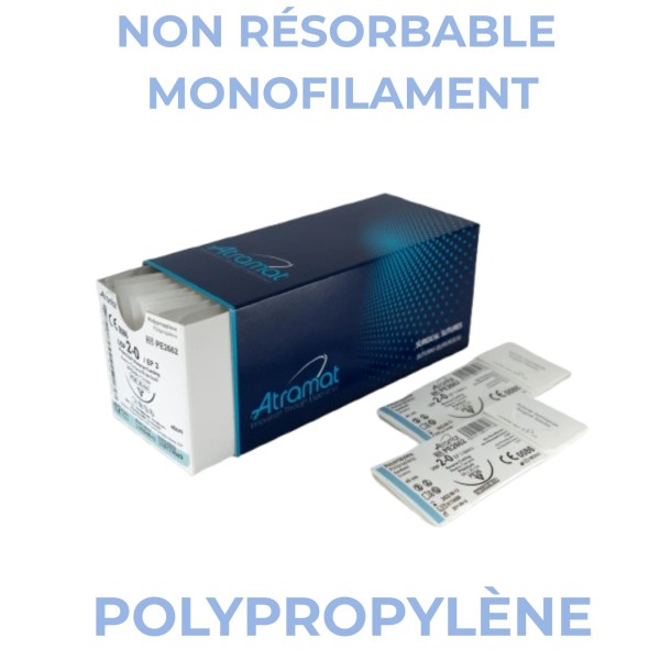 Polypropylène Atramat - suture non résorbable monofilament - Boîte de 12