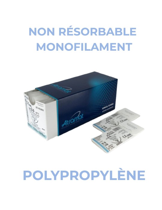 Polypropylène Atramat - suture non résorbable monofilament - Boîte de 12