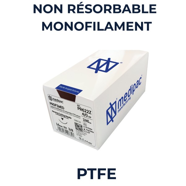 PTFE Medipac - suture non résorbable monofilament - Boîte de 12
