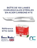 LAMES CHIRURGICALES STÉRILES -15 -SWANN MORTON- BOITE DE 100