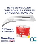 LAMES CHIRURGICALES STÉRILES -12- SWANN MORTON-BOITE DE 100
