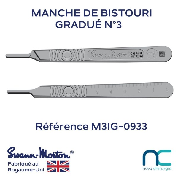 Manche de bistouri - N°3 - Gradué - SWANN MORTON