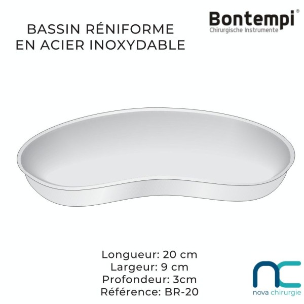 Haricot /bassin 20cm en acier inoxydable - Bontempi