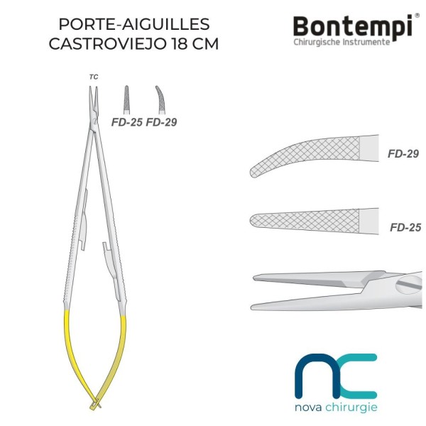 Porte-aiguilles Castroviejo 18cm - Bontempi
