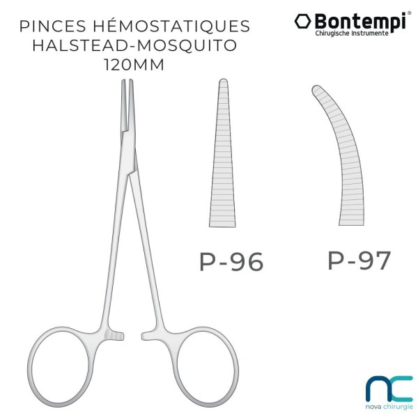 Pinces Hémostatiques Halstead-Mosquito 12cm- Bontempi