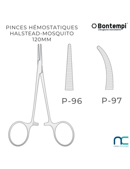 Pinces Hémostatiques Halstead-Mosquito 12cm- Bontempi