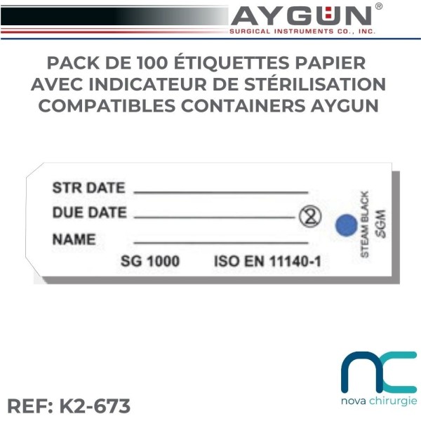 Etiquettes papier pour containers Aygun - Pack de 100