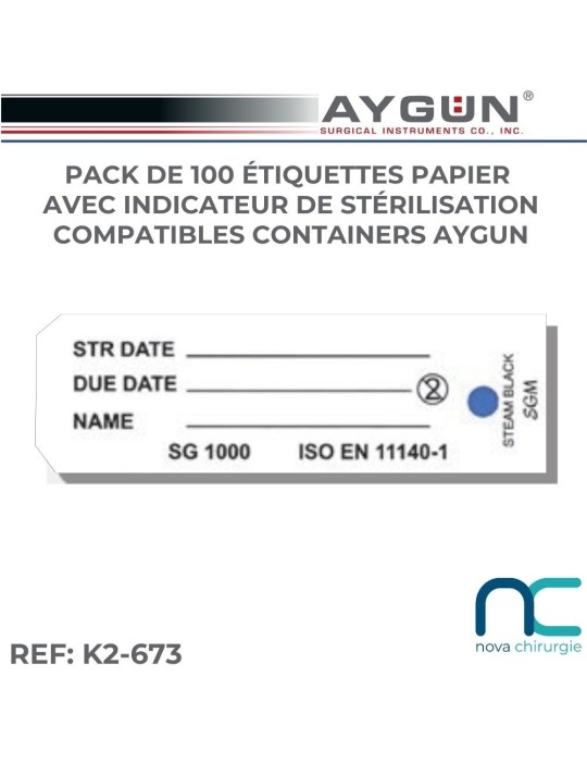 Etiquettes papier pour containers Aygun - Pack de 100