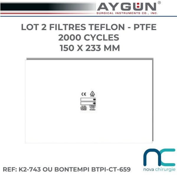 Filtres Téflon réutilisables pour containers Aygun- lot 2