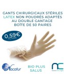 Gants Stériles en Latex - Non poudrés - Nacatur Bio Plus Salus