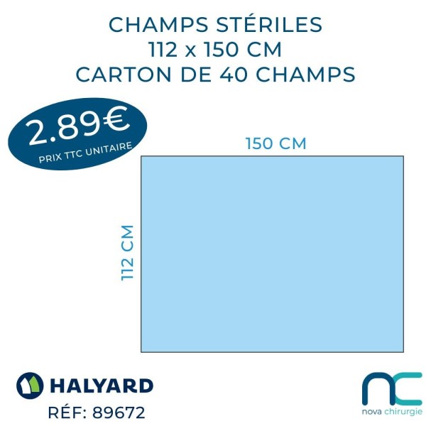 Champs Stériles Halyard 112 x 150 cm -Boîte de 40