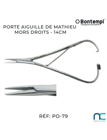 Porte aiguille de Mathieu mors droits - 14 cm