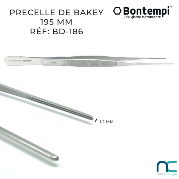 Précelle de Bakey 195mm - Bontempi