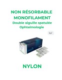 Nylon ophtalmo non résorbable monofilament double aiguille spatulée