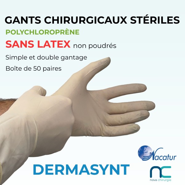 Gants Stériles sans Latex - Non poudrés - Nacatur Dermasynt