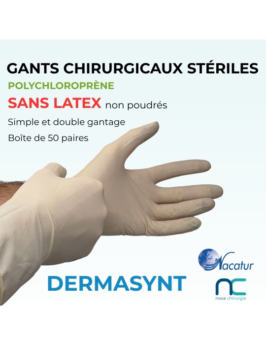 Gants Stériles sans Latex - Non poudrés - Nacatur Dermasynt
