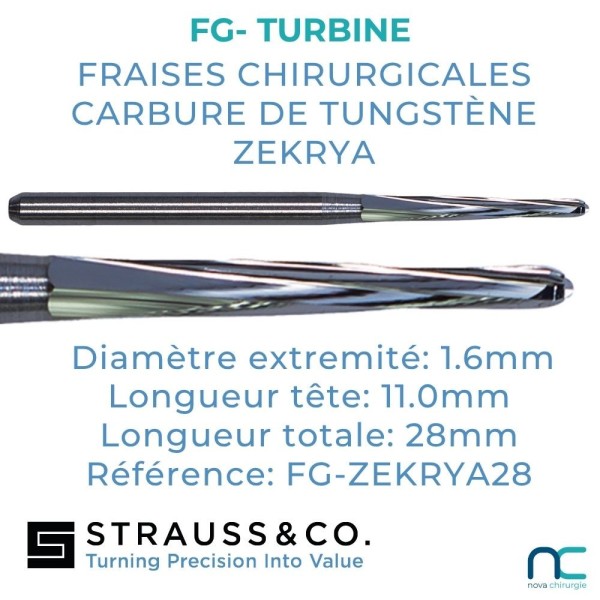 fraise Zekrya 28mm dentisterie vétérinaire