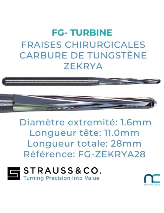 fraise Zekrya 28mm dentisterie vétérinaire