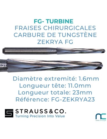 Fraise Chirurgicale Zekrya FG 23mm Strauss | Nova Chirurgie