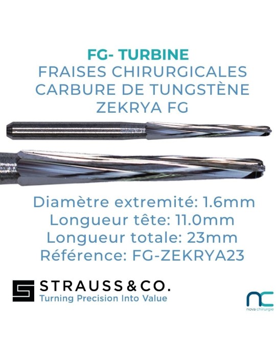 Fraise Chirurgicale Zekrya FG 23mm Strauss | Nova Chirurgie