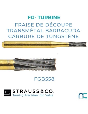 Fraise Transmétal Barracuda Carbure de Tungstène FG Strauss 19mm | Nova Chirurgie