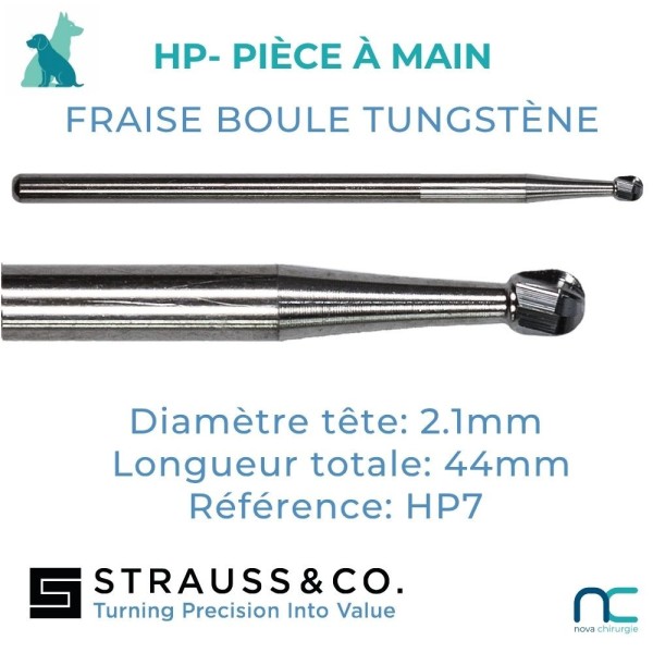 Fraise Boule Tungstène Pièce à Main - chiens moyens grands