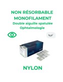 Nylon ophtalmo non résorbable monofilament double aiguille spatulée