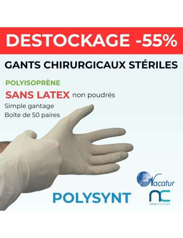 gants stériles sans latex non poudrés Polysent Nacatur