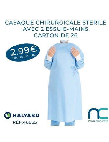 Casaque Stérile avec 2 Essuie-mains